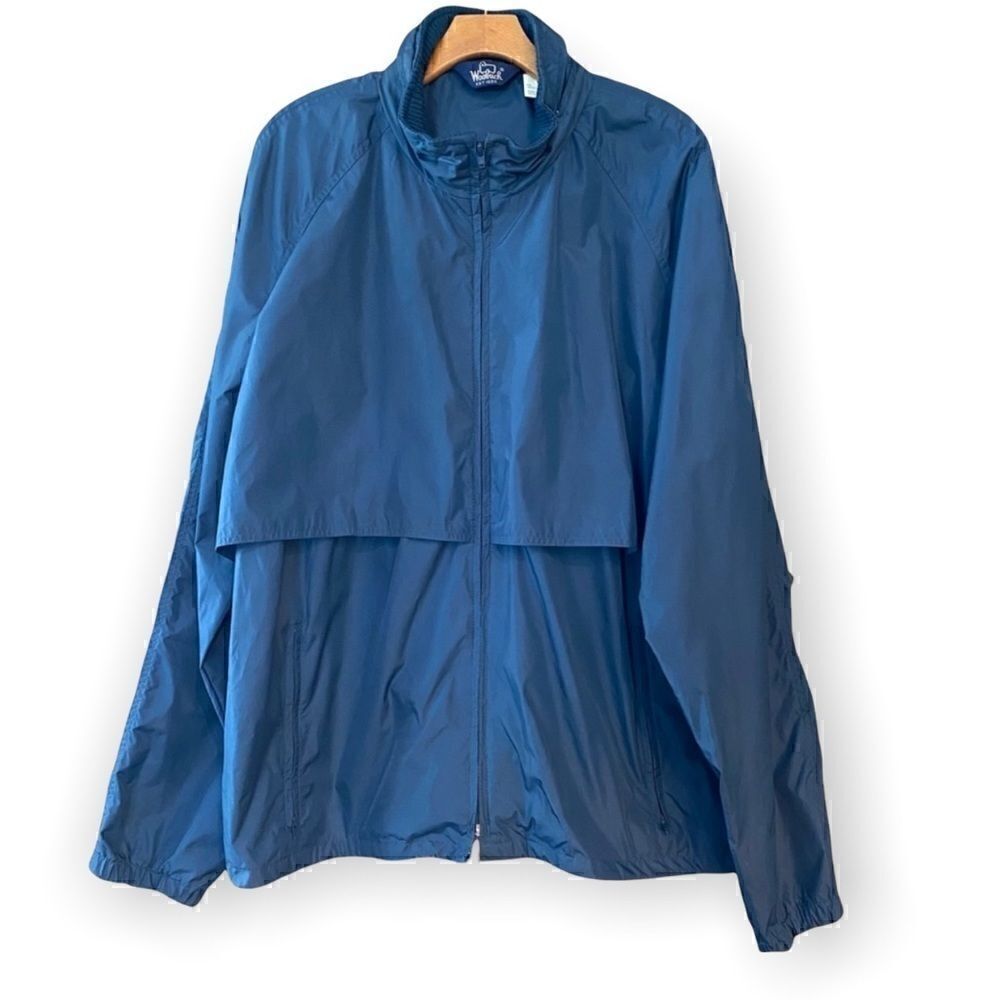 Woolrich Men’s XL Blue Nylon Utility Pockets Nylon Windbreaker